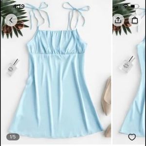 Zaful Silk Blue Dress